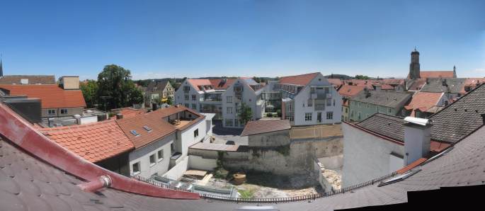 Dachpanorama Baustelle in Weilheim; click to zoom